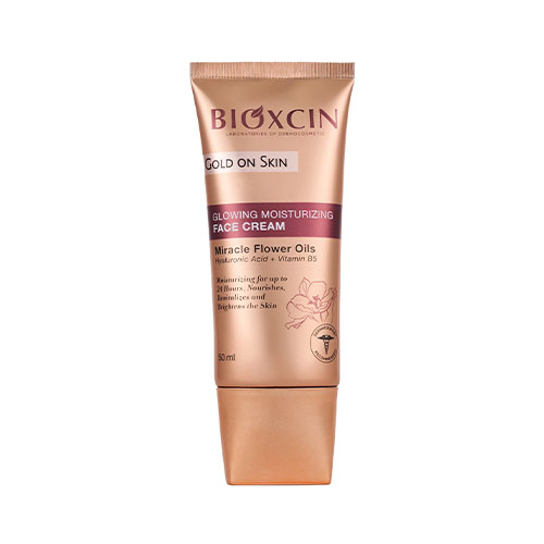 کرم مرطوب کننده بیوکسین مدل درخشان کننده صورت Gold on skin