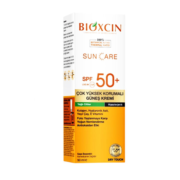کرم ضدآفتاب بی رنگ پوست چرب spf50 بیوکسین حجم 50 میل
